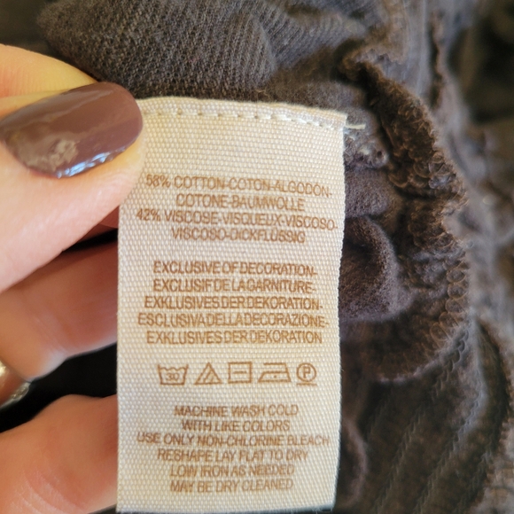 Free People Boho Open Back Crochet Trimmed Peasant Blouse Top Long Sleeve Size M - Picture 10 of 11